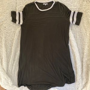 ZSUPPLY dark green tshirt dress with white arm bands— very comfy!!
